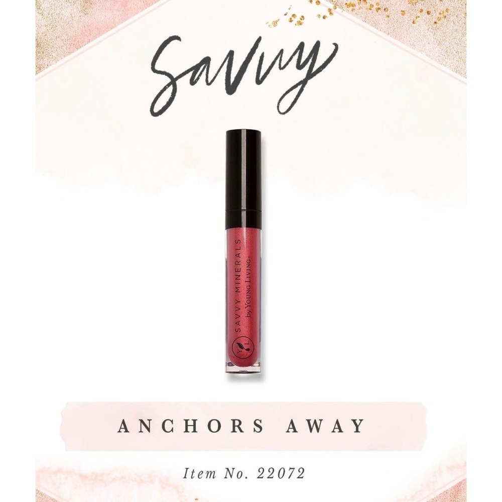 Savvy Minerals by Young Living Lip Gloss Anchors Away 22072 Pink Red Shimmer NEW